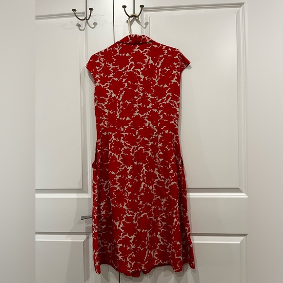 Hobbs Floral Print Linen Dress Size 6 - Picture 4 of 5